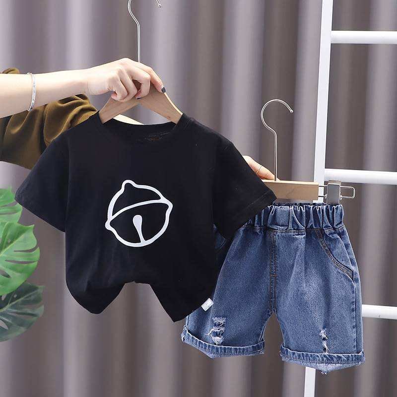 Wholesale Kids Clothes Custom Summer Casual Cotton Toddler Boys Set Clothes Tshirt And Shorts Joggers 2 Piece Sets For Kids