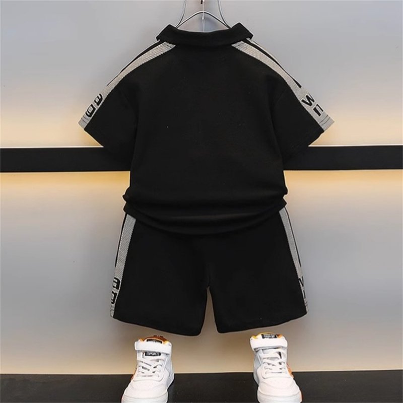 Ms-570 Baby Boy Summer Clothing Set 3-4 Years Short Sleeve Polo Shirt+Shorts Outfits Children Kids Clothing for Boys
