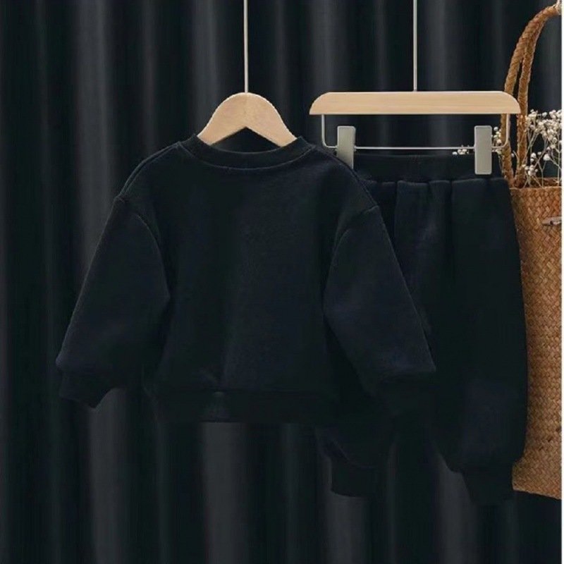 Spring and autumn outdoor sports sets for boys and girls Long sleeve zipper sports solid color sets for children