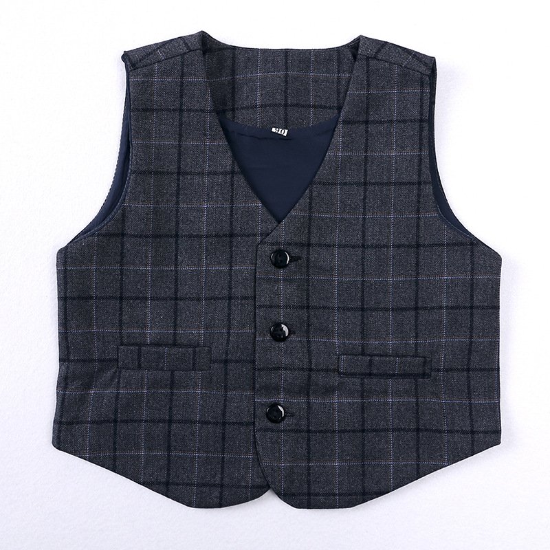 Wholesale Toddler Clothes Kids Boys Clothing Sets Gentleman Suit Plaid New Born Baby Outfits