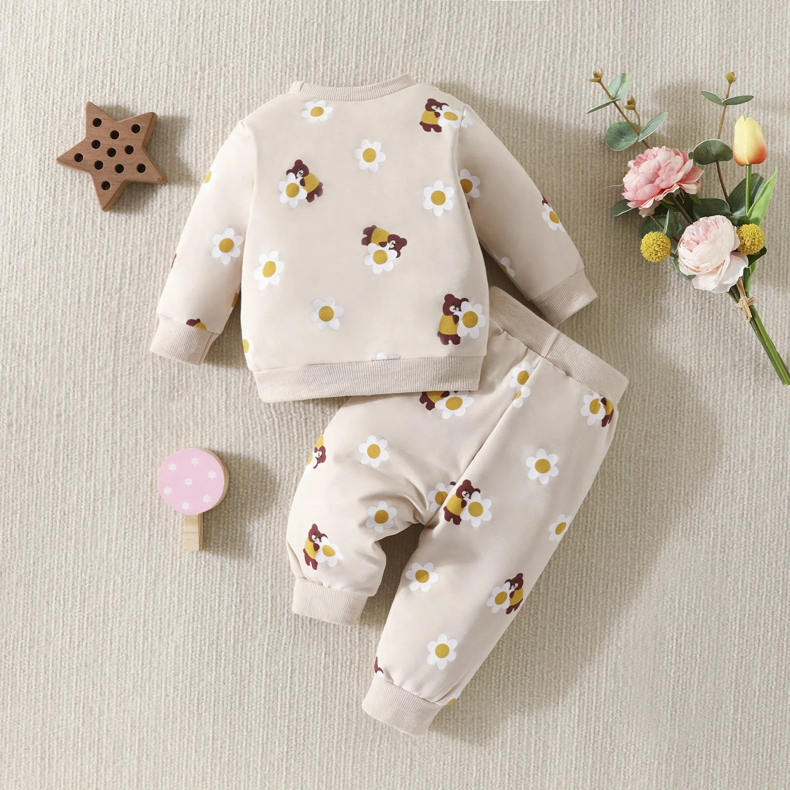 Kids Baby Girls Spring Outfits Toddler Crewneck Sweatshirt Shirt Top +Pants Sets Cute Children Pants Clothes