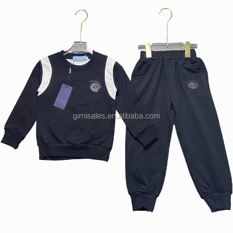 2024 Spring Autumn Boys Clothing Sets Big Kids Sportswear Long Sleeve Striped Print Sweatshirt Trousers 2Pcs Teenager Clothes