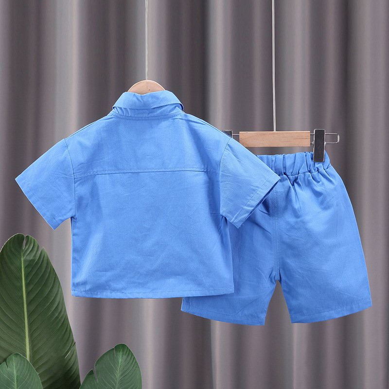 Wholesale Short Sleeve Children Boy Cargo Shirt and Shorts Clothes Sets New Design 2024 Toddler Kids Clothes Set for Boys