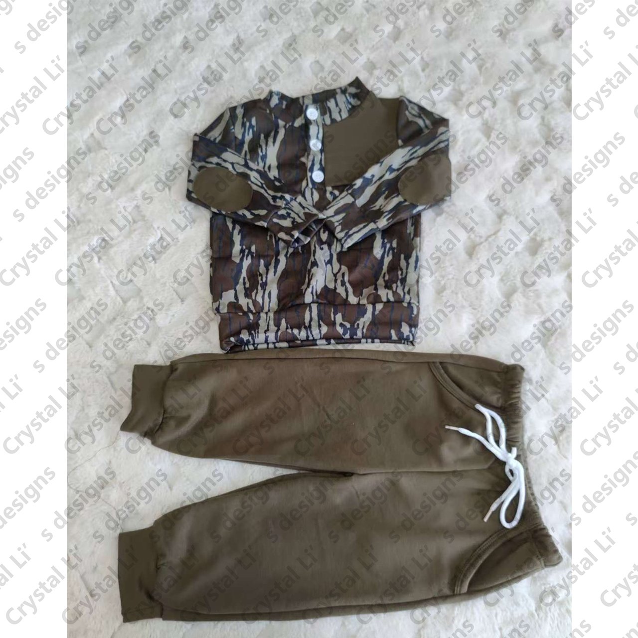 Custom camouflage print teen boys clothing monogram big boys clothing fall boys clothing sets