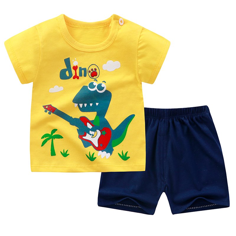 High Quality Kids Summer Clothings Boys Girls Short Sleeve Sets Clothes Baby T-shirt Shorts Sets 2PCS With Custom