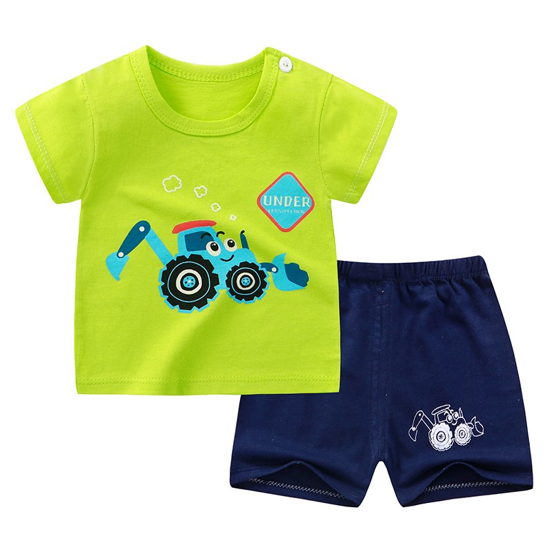 High Quality Kids Summer Clothings Boys Girls Short Sleeve Sets Clothes Baby T-shirt Shorts Sets 2PCS With Custom