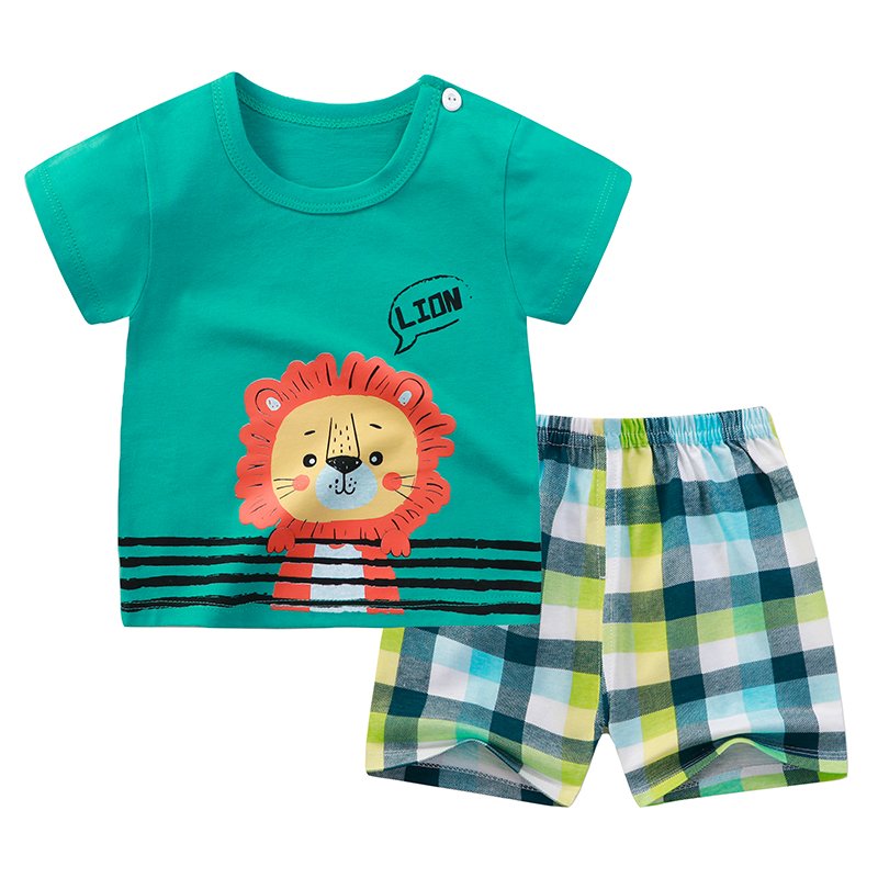 High Quality Kids Summer Clothings Boys Girls Short Sleeve Sets Clothes Baby T-shirt Shorts Sets 2PCS With Custom