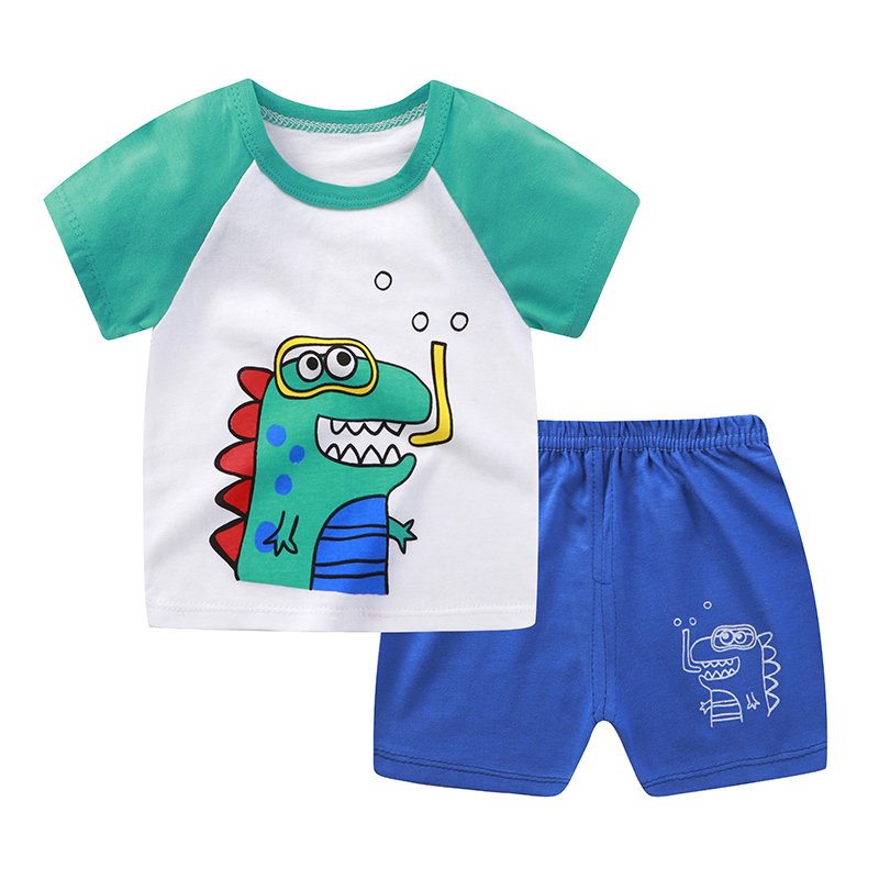 High Quality Kids Summer Clothings Boys Girls Short Sleeve Sets Clothes Baby T-shirt Shorts Sets 2PCS With Custom