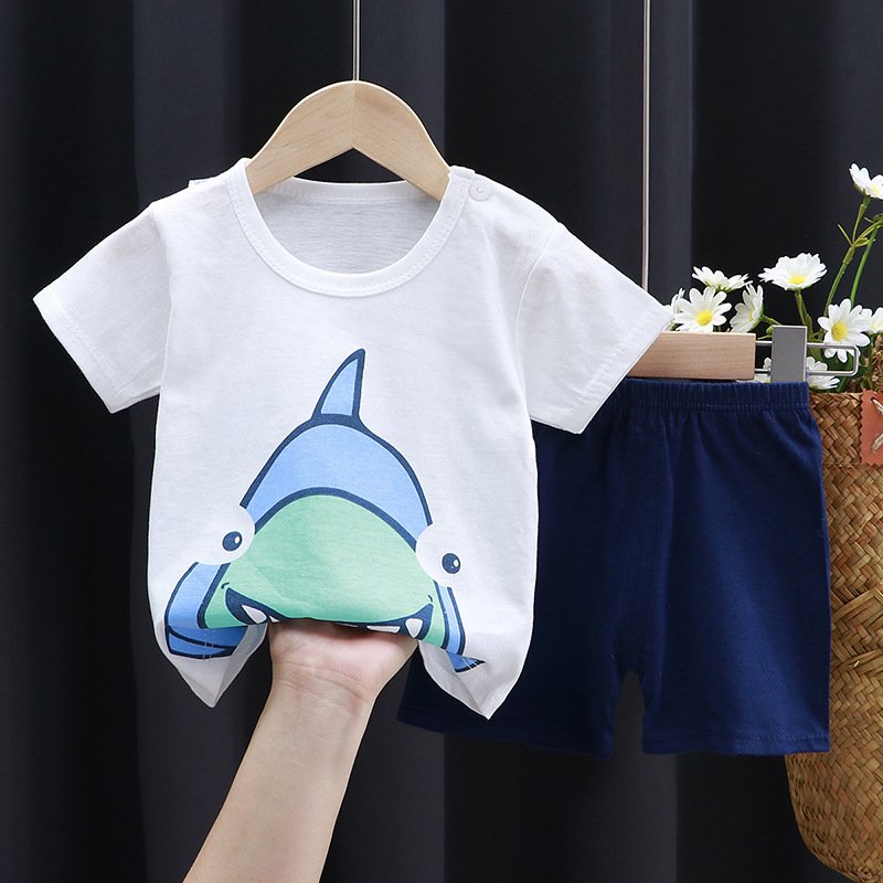 High Quality Kids Summer Clothings Boys Girls Short Sleeve Sets Clothes Baby T-shirt Shorts Sets 2PCS With Custom