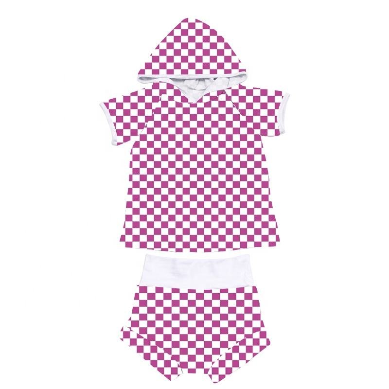 JF Custom Boutique Fashion Cute Boys Clothes Sets Short Sleeve Children T Shirt Hoodie Bummie Set Baby Boys Girl Clothing Set