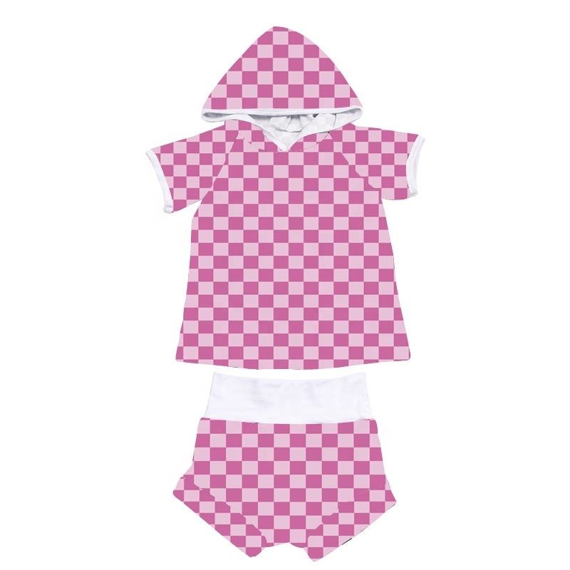 JF Custom Boutique Fashion Cute Boys Clothes Sets Short Sleeve Children T Shirt Hoodie Bummie Set Baby Boys Girl Clothing Set