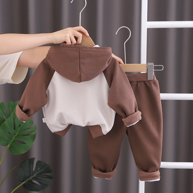 New Wholesale Winter Spring 2pcs Kid Hoodies and Pant Cartoon Bear Casual Clothing Sets for Boys