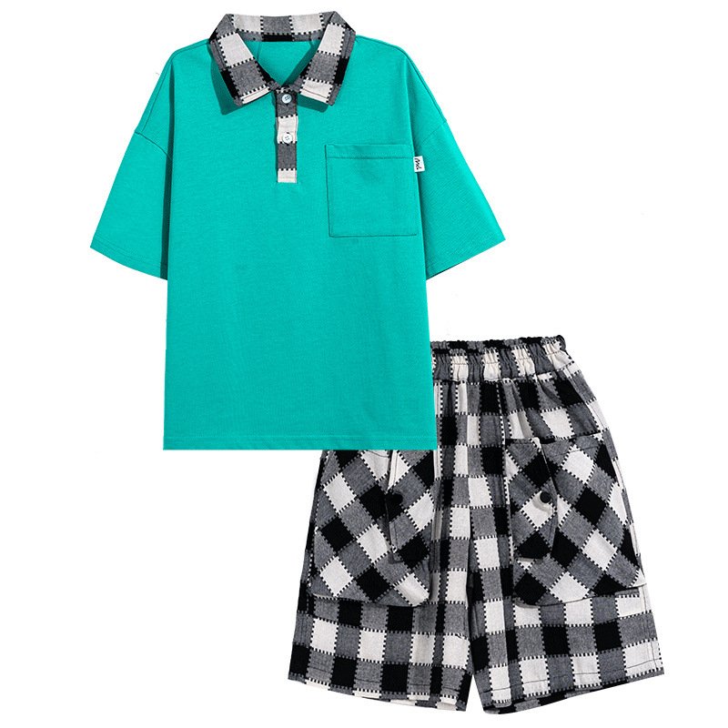 Kids NEW Short-sleeved Teen boys Clothing Summer clothing Casual polo t-shirt high quality & polo shirt clothing set 12-13 years