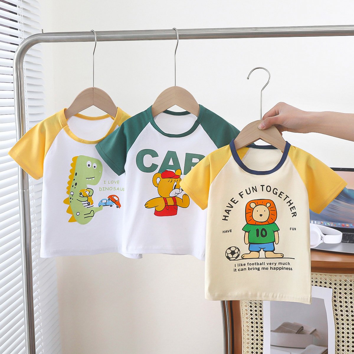 Kids Clothing Wholesale High Quality Printed T- Shirt Baby Boys Girls T-shirt Short Sleeve Cartoon Knitted 100% Cotton Popular
