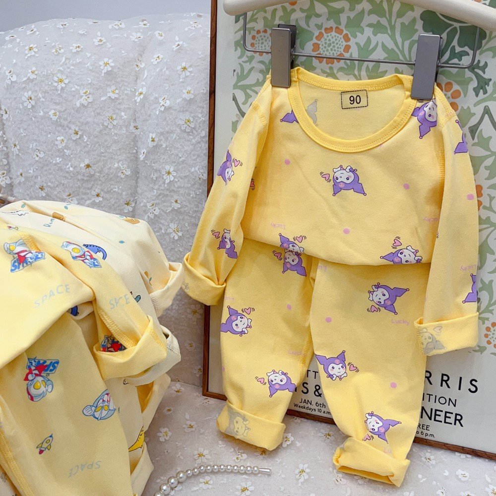 High Quality 2-Piece Cotton Pajamas for Boys Girls Casual Home Clothing for Kids Spring Autumn Printed Pattern for Toddlers
