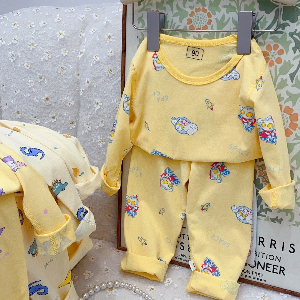 High Quality 2-Piece Cotton Pajamas for Boys Girls Casual Home Clothing for Kids Spring Autumn Printed Pattern for Toddlers