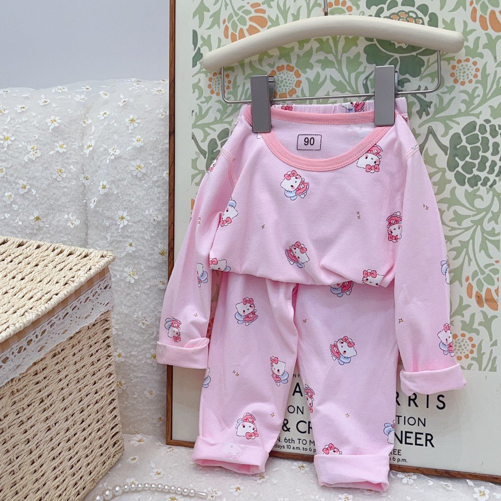High Quality 2-Piece Cotton Pajamas for Boys Girls Casual Home Clothing for Kids Spring Autumn Printed Pattern for Toddlers
