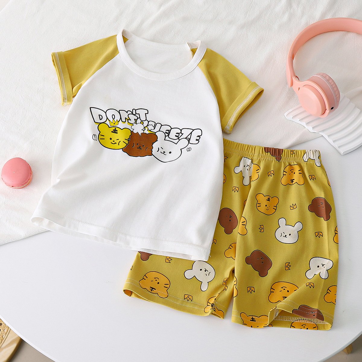 Children's short-sleeved suit summer cotton boy's clothes wholesale new girl's t-shirt summer baby children's clothing