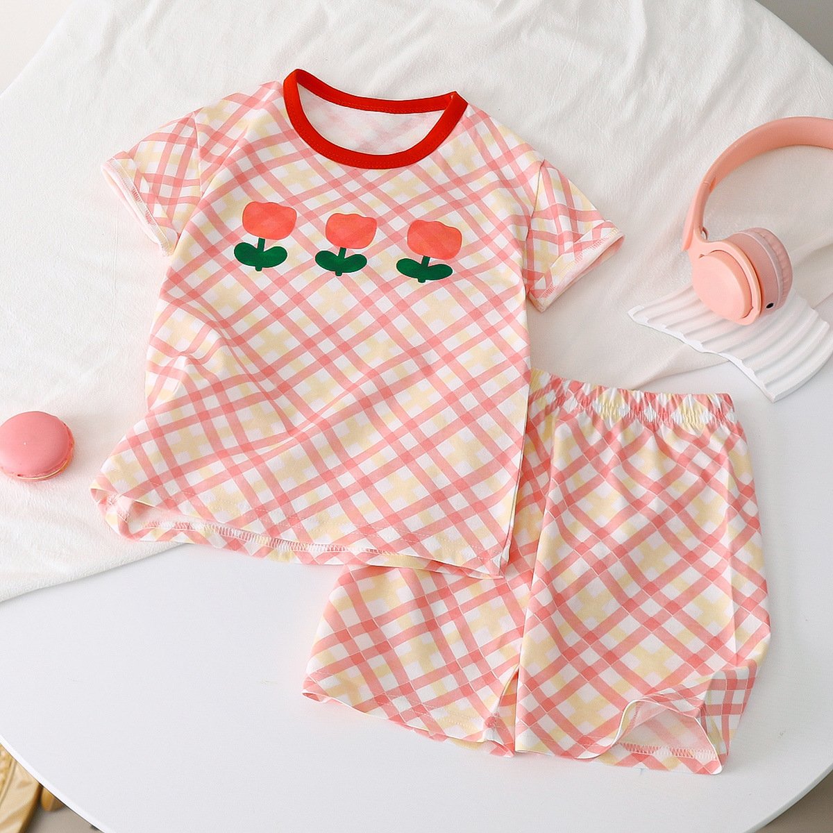 Children's short-sleeved suit summer cotton boy's clothes wholesale new girl's t-shirt summer baby children's clothing