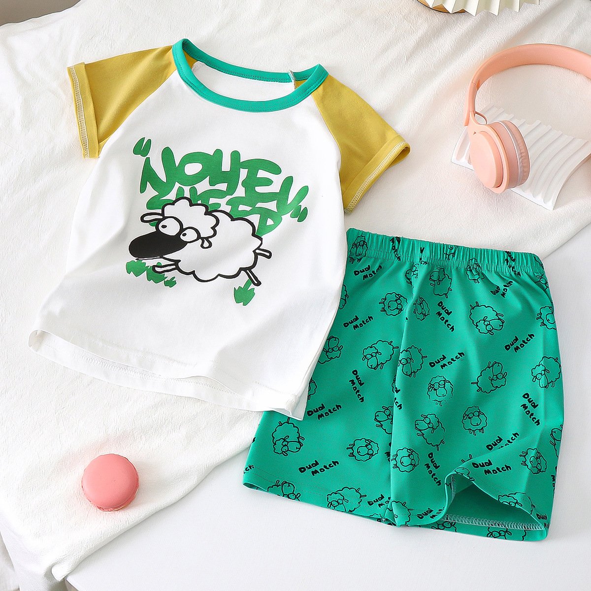 Children's short-sleeved suit summer cotton boy's clothes wholesale new girl's t-shirt summer baby children's clothing