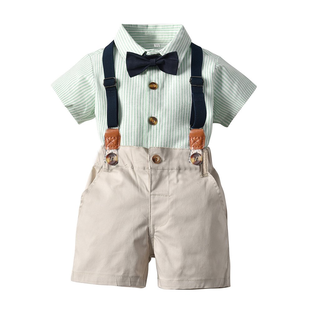 2021 New Arrival Summer T-shirt Shorts Printed Round Neck Comfortable Toddler Baby Boy Clothes Sets