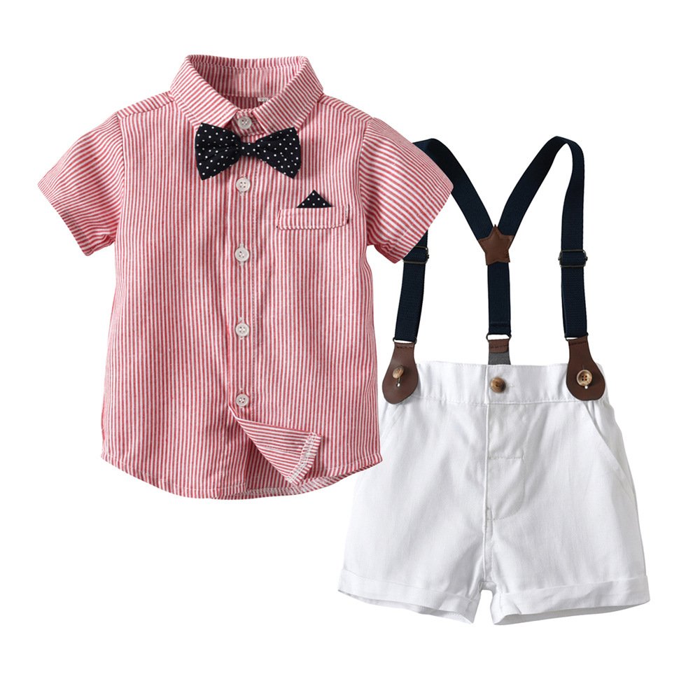 2021 New Arrival Summer T-shirt Shorts Printed Round Neck Comfortable Toddler Baby Boy Clothes Sets