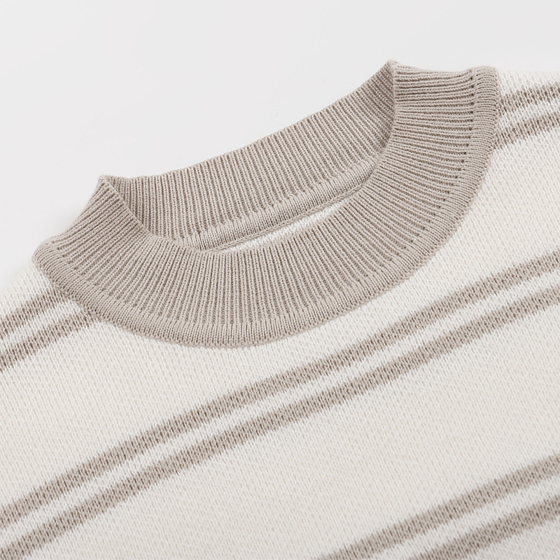 2024 children soft stripe set boys and girls baby two-color splicing long sleeve knitting sweater with pants kids leisure suit