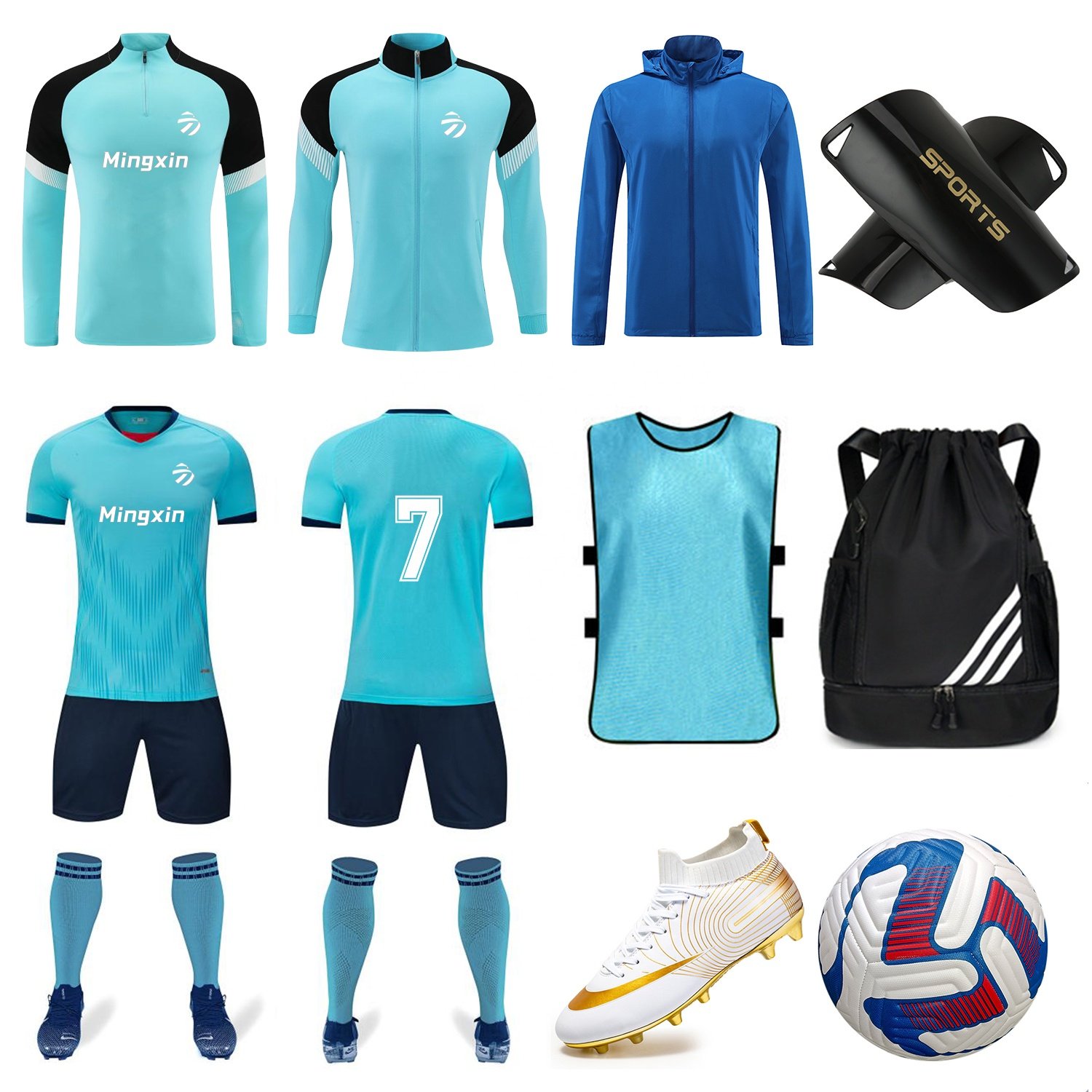 Original Wholesale Match Training Soccer Uniforms Adult Kids 15 Football Jersey Soccer Kits Jersey Set