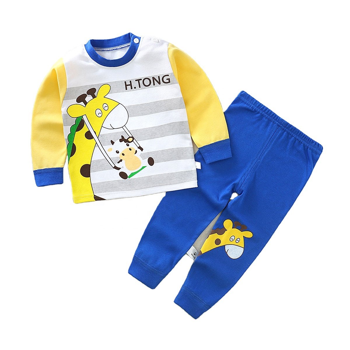 Boy Long Sleeves 100% Cotton Sleepwear Sets Wholesale Pajamas For Children
