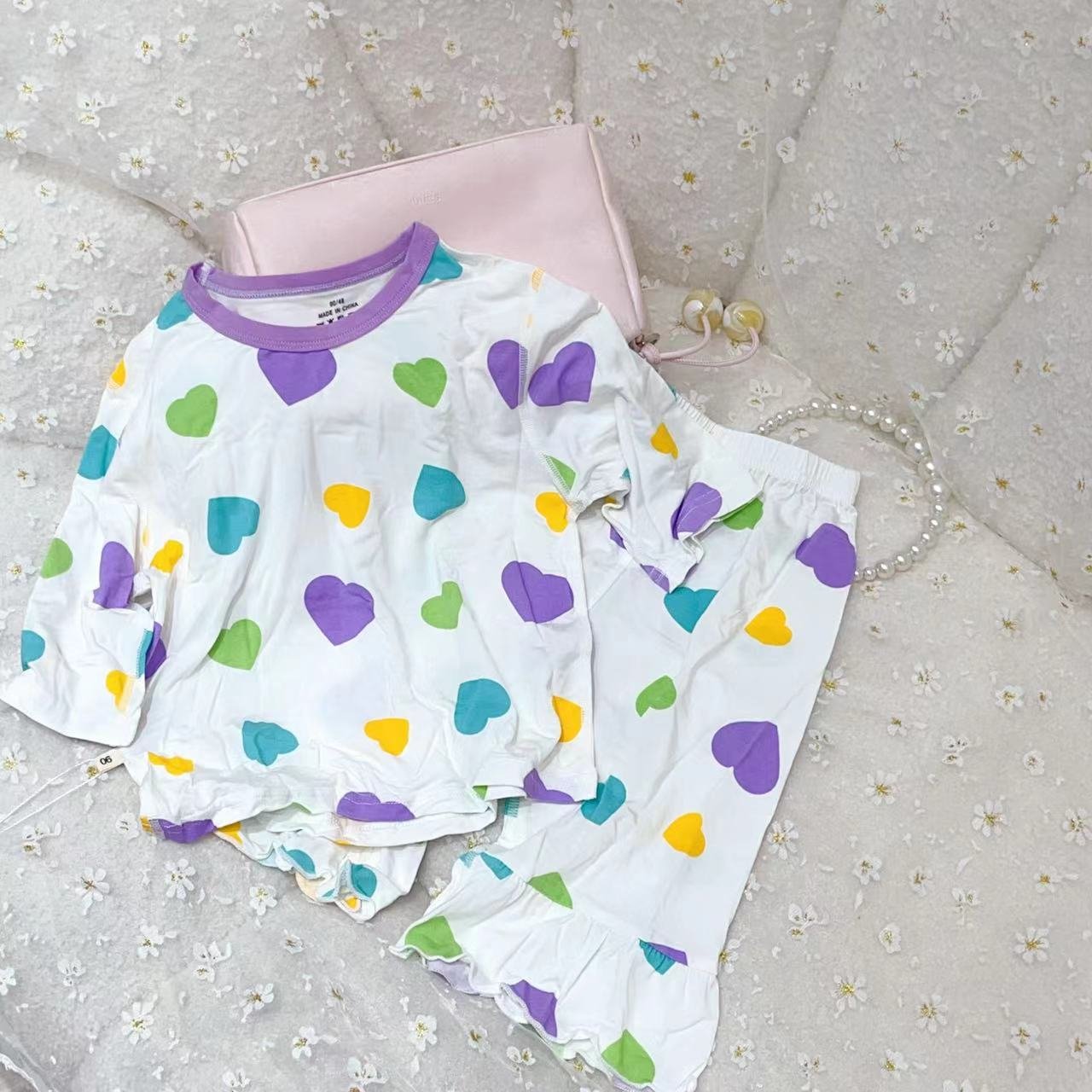 High Quality Cotton Children's Summer Love Cartoon Printed Pajama Set Boys Girls Home Wear for 2-6 Years Casual Style for Babies