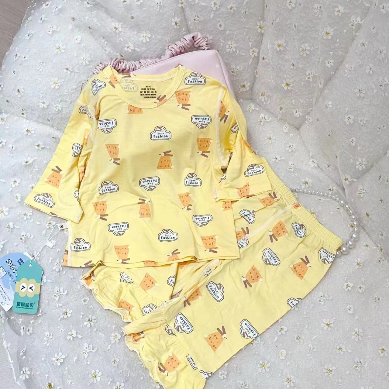 High Quality Cotton Children's Summer Love Cartoon Printed Pajama Set Boys Girls Home Wear for 2-6 Years Casual Style for Babies