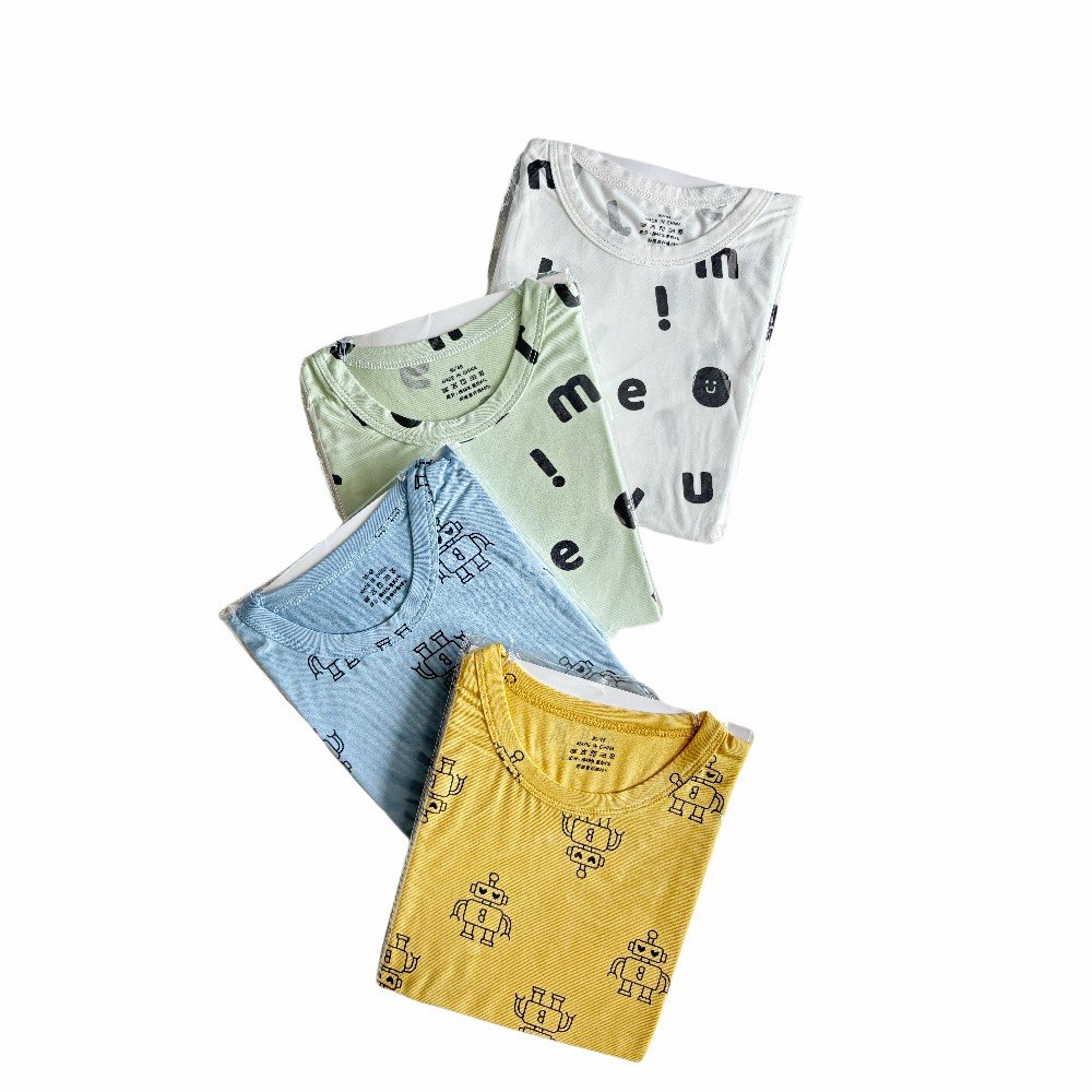 High Quality Cotton Children's Summer Love Cartoon Printed Pajama Set Boys Girls Home Wear for 2-6 Years Casual Style for Babies