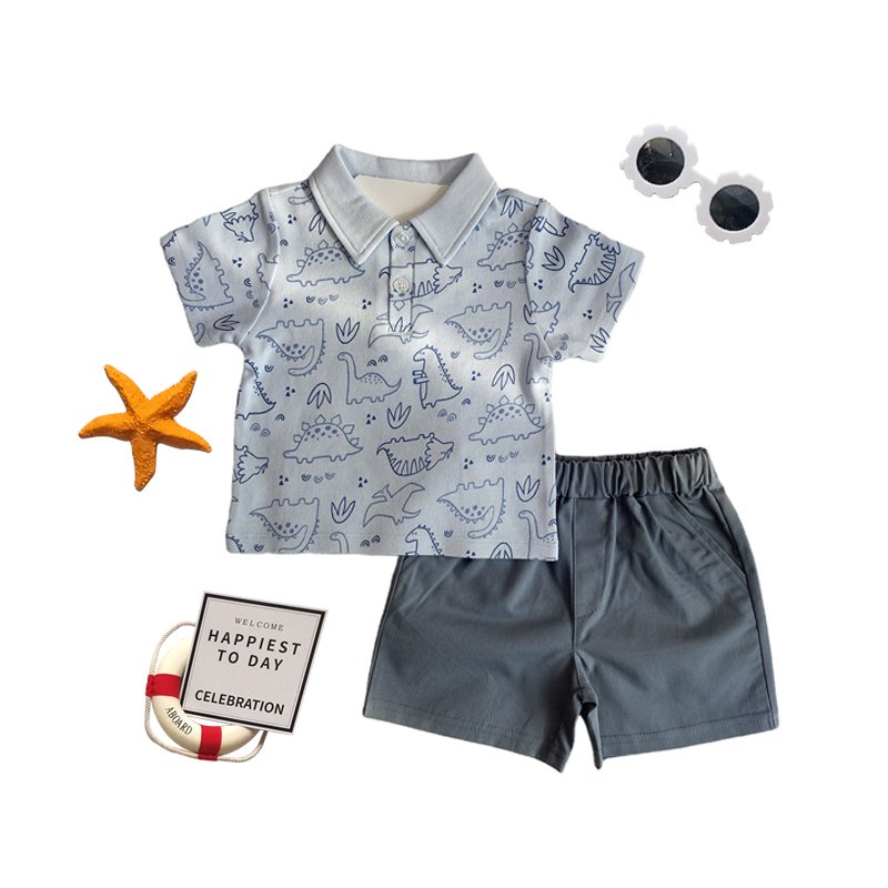 Summer Baby Clothing Sets Children's t-shirts Suit Cotton Boy short sleeve custom t shirt With Pants Kids Sets
