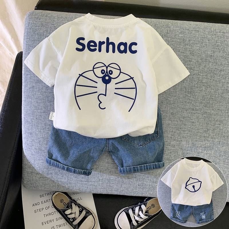 Wholesale Kids Clothes Custom Summer Casual Cotton Toddler Boys Set Clothes Tshirt And Shorts Joggers 2 Piece Sets For Kids