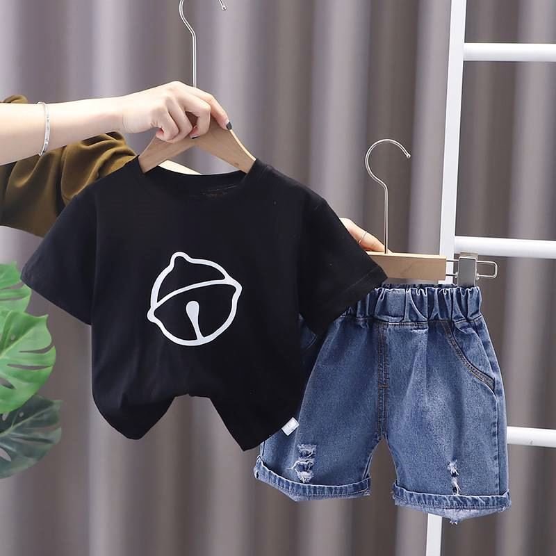 Wholesale Kids Clothes Custom Summer Casual Cotton Toddler Boys Set Clothes Tshirt And Shorts Joggers 2 Piece Sets For Kids