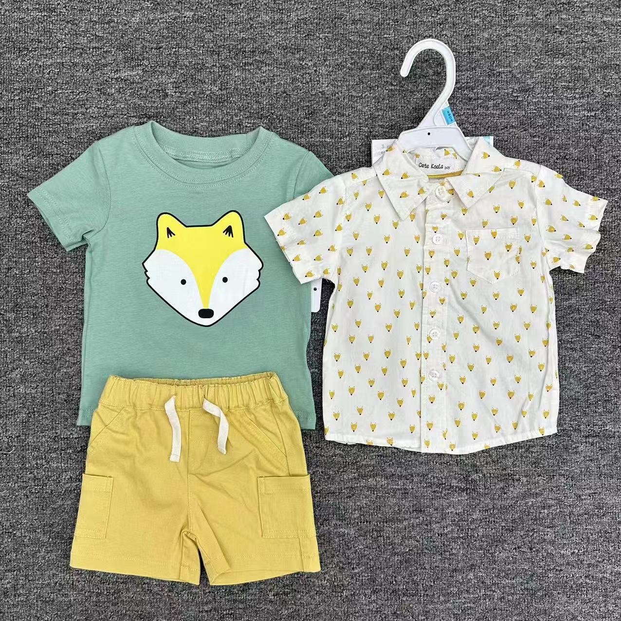 New design children boutique clothing sports suit kids clothes baby boy summer clothes 3 pieces sets