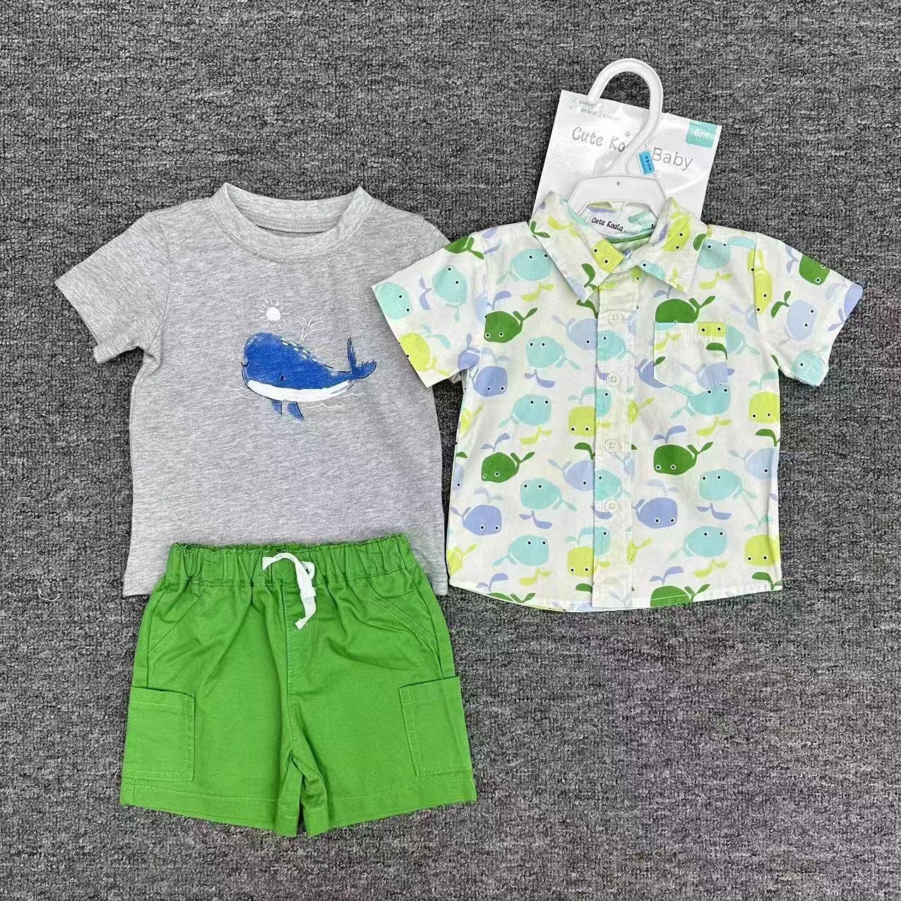 New design children boutique clothing sports suit kids clothes baby boy summer clothes 3 pieces sets