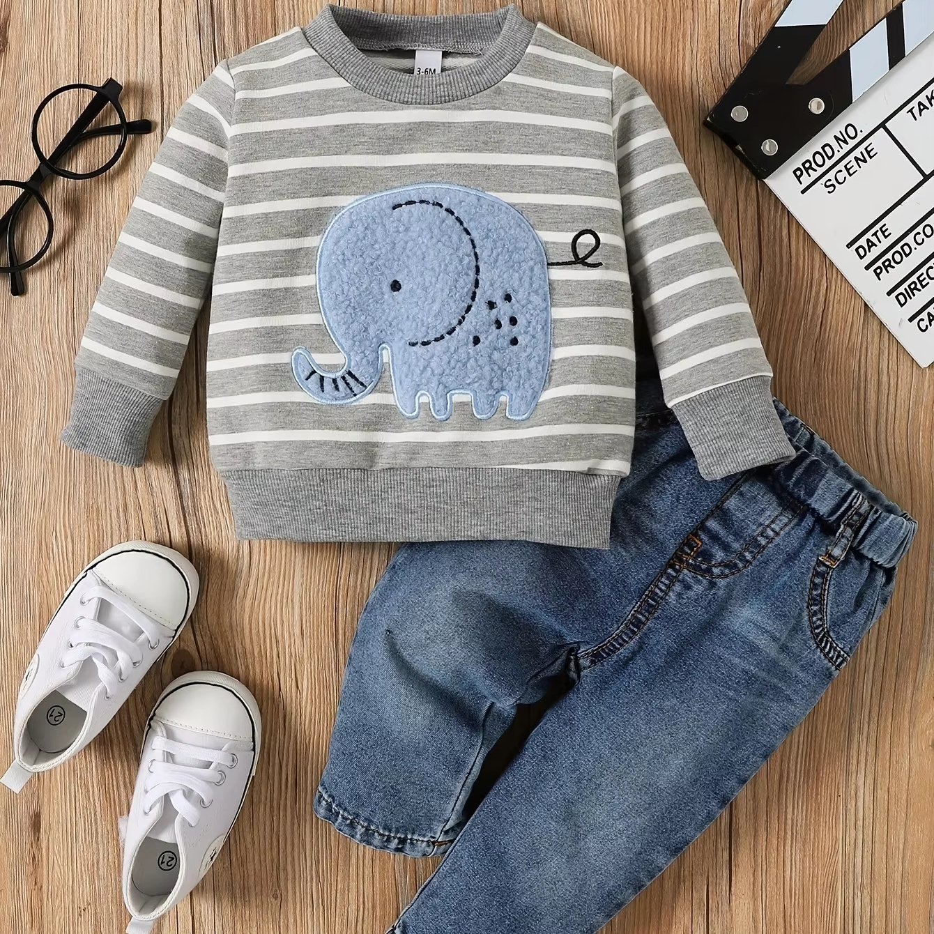 Toddler Boys Clothing Sets Cartoon Baby Boys Clothing Sets Striped Pullover Boys Clothing Sets