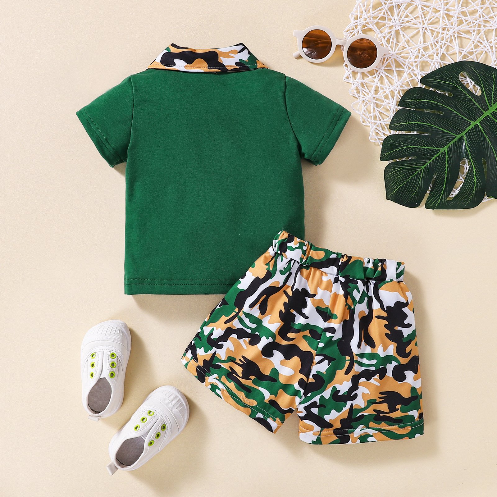 Fashion Children Clothes Set Boy Poio Shirt Boys Outfits Casual 2pcs Suits Camouflage Toddler Boys Clothing Sets