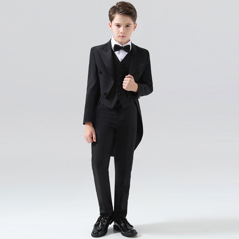 Children's Formal Suit Dress Boys' Tuxedo Wedding Piano Performance Boys' Suit Set Kids Clothing Sets Wholesale Design Clothing