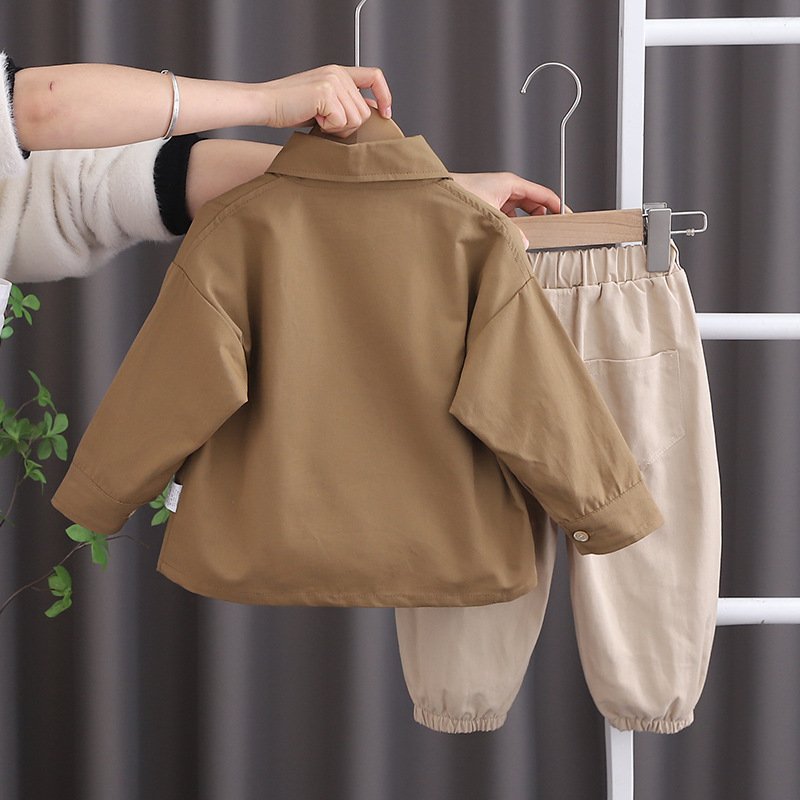 2024 autumn new Boy's College style Baby Autumn dress baby long sleeve three-piece boys clothes set