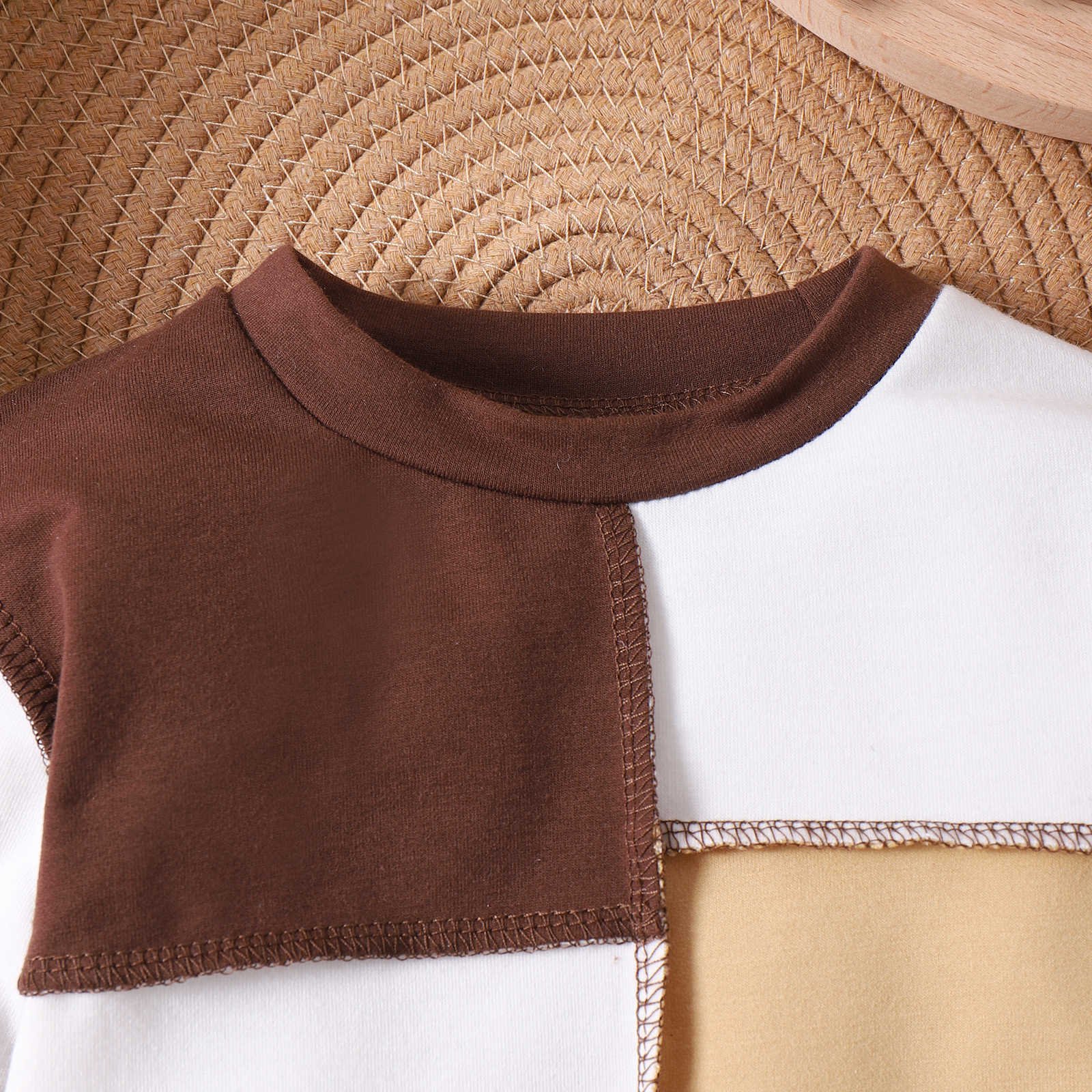kids clothing autumn winter children' patchwork color matching long sleeved sweater pants sports two-piece set girl's clothing