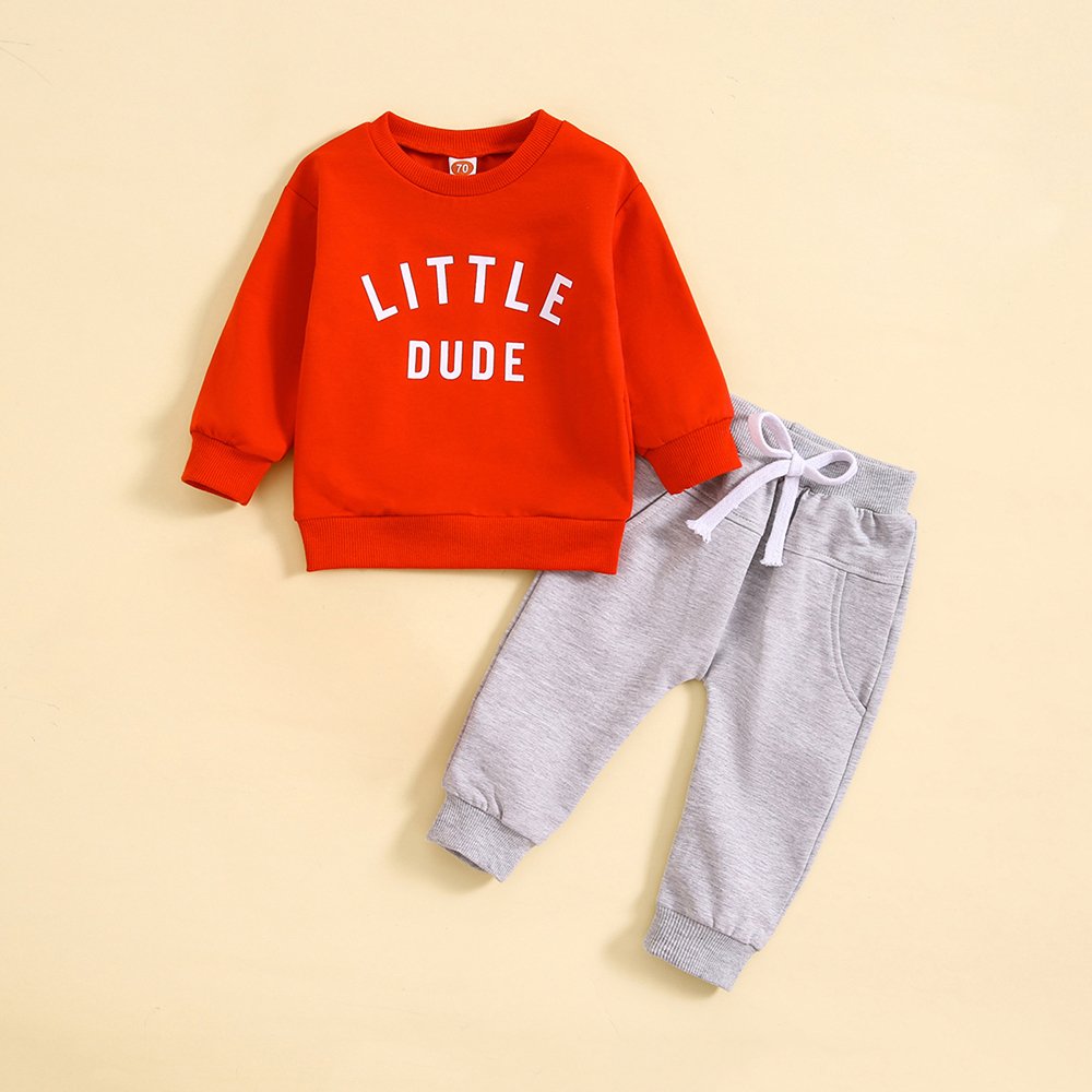 New fall winter children boy pullover clothing set letter printed kids sweatshirt pants 2 pieces 90-110cm boys tracksuit set