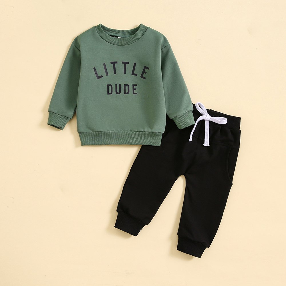 New fall winter children boy pullover clothing set letter printed kids sweatshirt pants 2 pieces 90-110cm boys tracksuit set