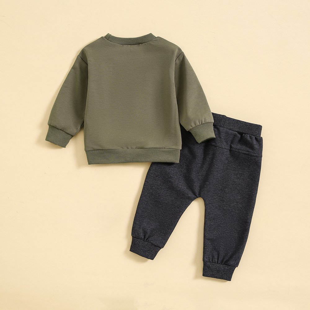 New fall winter children boy pullover clothing set letter printed kids sweatshirt pants 2 pieces 90-110cm boys tracksuit set