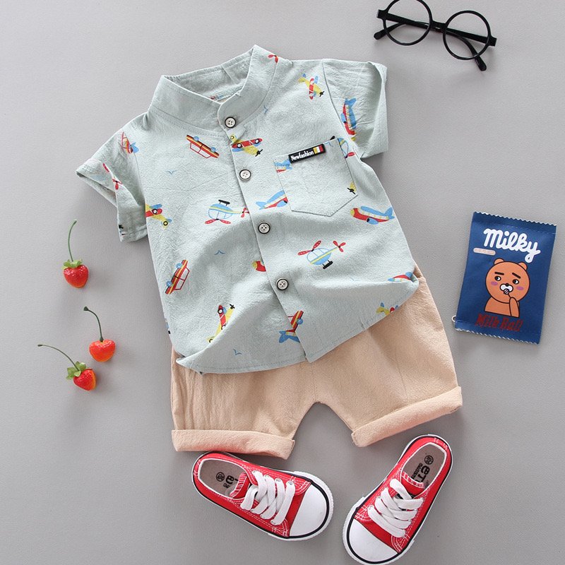 High Quality Children Boutique Polo Short Sleeves Shirt+Shorts Pants Kids Boys Shirts Cotton T-shirt Shorts Sets Kids Clothes