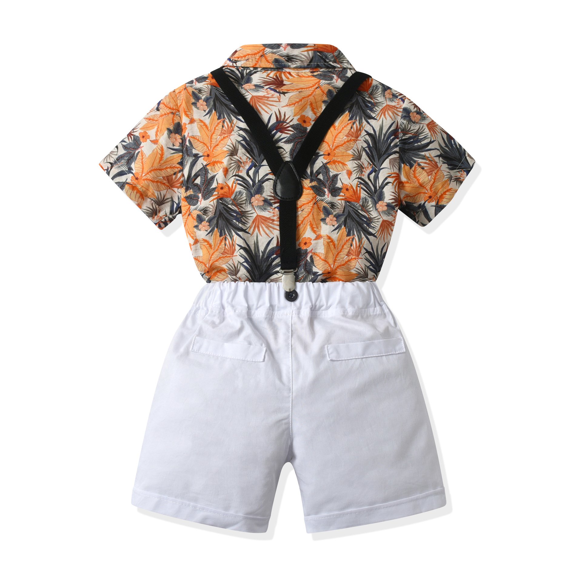 Toddler Baby Boys Boutique Summer Clothing Sets Wholesale Leaf Printed t-shirt Shorts 2pcs Outfit Holiday Boys Clothing Sets