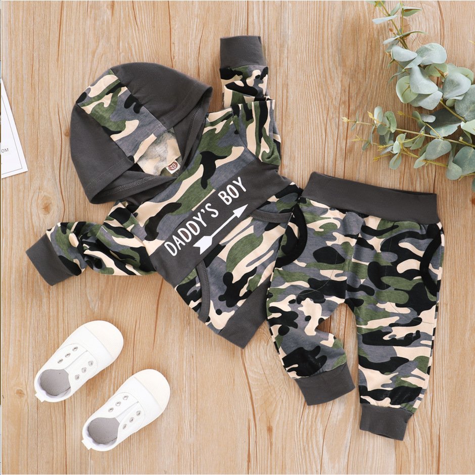 Sprint autumn little baby boys clothes Long sleeve camouflage sweatshirt boutique children Toddler kids hoodies casual clothing