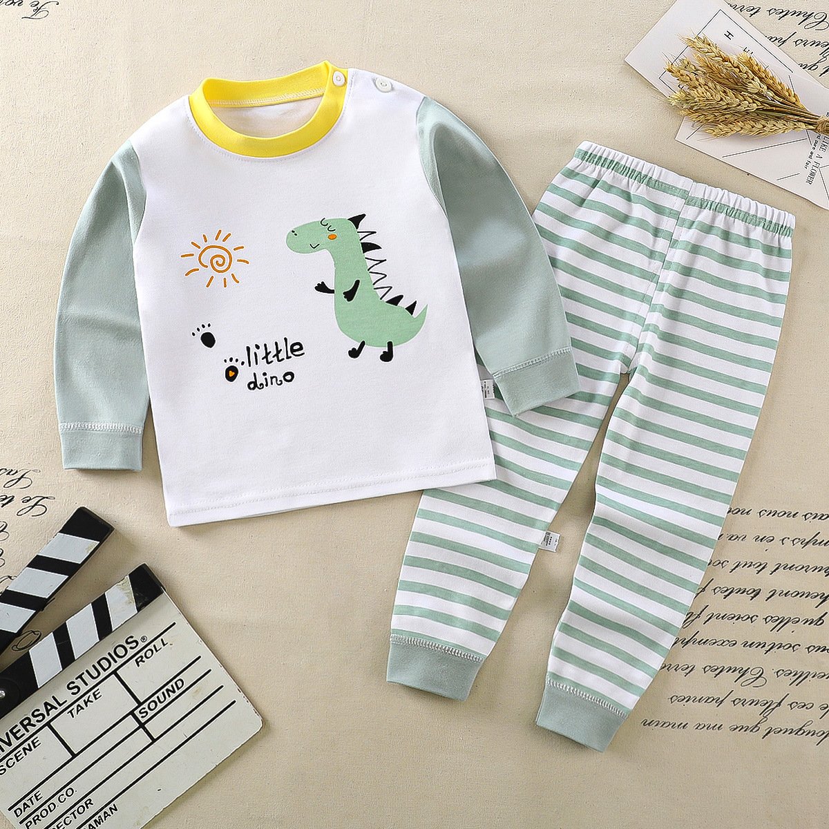 pajamas kids set Children Cotton Pajamas 2PCS Set Girls Sleepwear Nightwear Kids Boys Long Sleeve Cartoon Pajamas Set