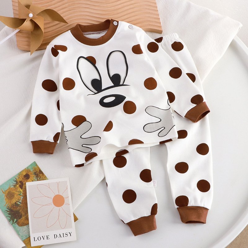 pajamas kids set Children Cotton Pajamas 2PCS Set Girls Sleepwear Nightwear Kids Boys Long Sleeve Cartoon Pajamas Set